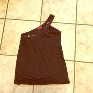 Iodice Brown One‎ Shoulder Top Size Small